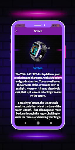 Y68 smart Watch guide Screen 2