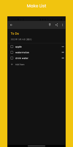 Android application Simple Note - Note Clicklist screenshort