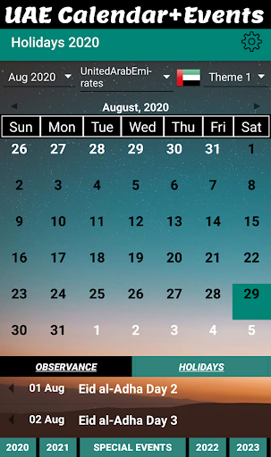 Holidays Calendar 2021 Screen 3