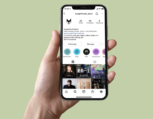 Android application Ausgehfuchs App screenshort