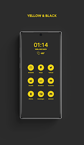 Screenshot 1 Black & Yellow - A Flatcon Ico android