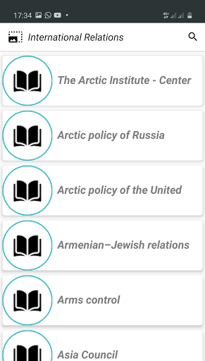 Android application International relations screenshort