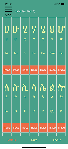 Android application Learn Tigrinya Fidel! screenshort