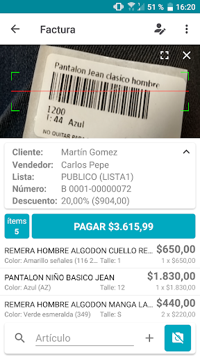 Android application Factura zMobile screenshort