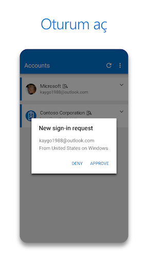 Microsoft Authenticator ekran görüntüsü