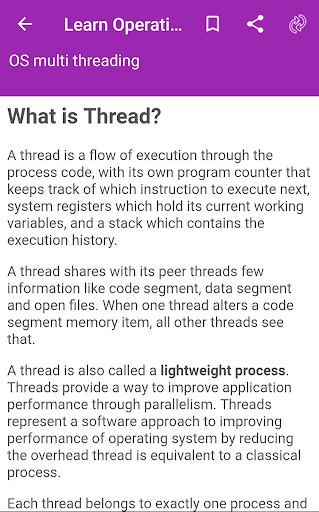 Android application Learn Operating system screenshort