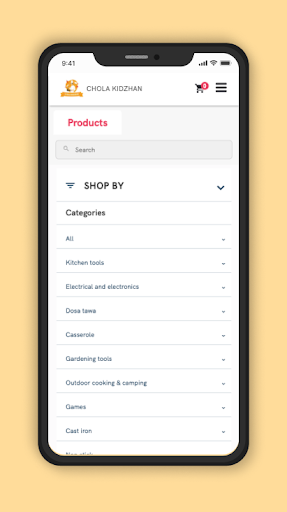 Android application Chola Shop screenshort