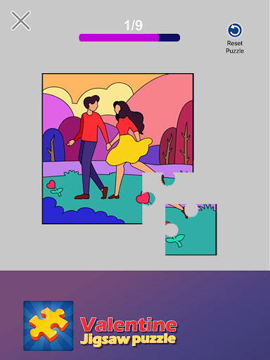 Android application Valentine Jigsaw Puzzle screenshort