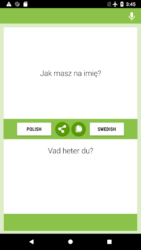 Android application Polish-Swedish Translator screenshort