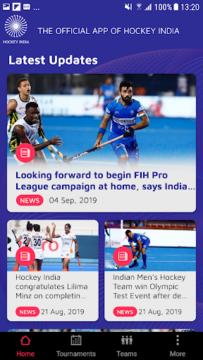 Android application Hockey India Official APP screenshort