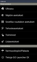 screenshot of GO LauncherEX Finland language