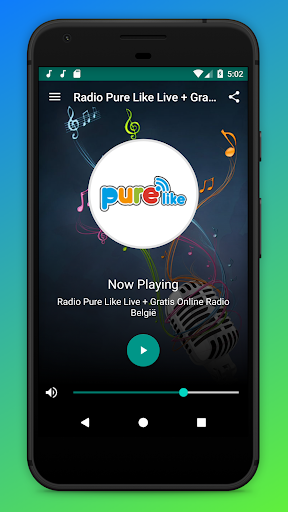Android application Pure FM Radio Like App België screenshort