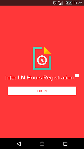 Android application Infor LN Hours Registration screenshort