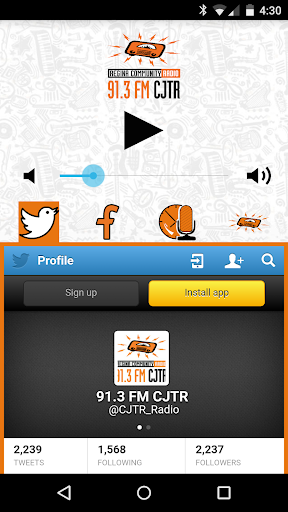 91.3 FM CJTR Regina Radio Screen 2