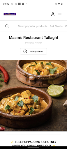 Android application Mam's Restaurant Ireland screenshort