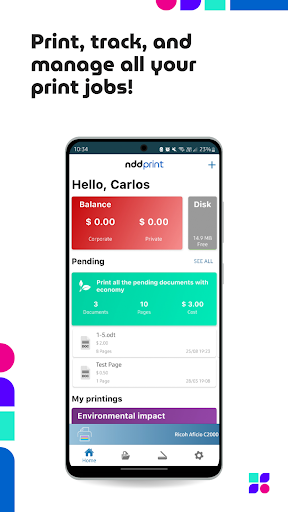Android application NDD Print 360 Mobile screenshort