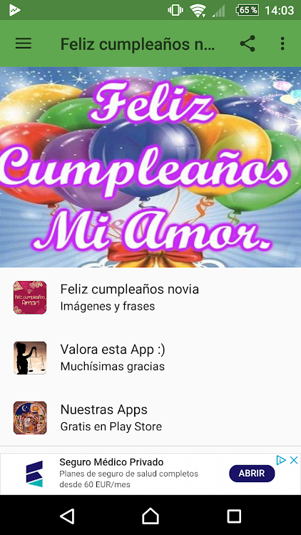 Amada Mia, Feliz Cumpleaños - 1.0.0 - (Android)
