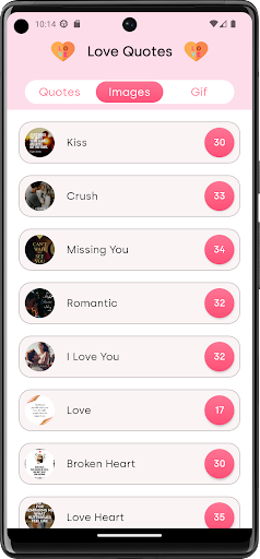 Android application Sweet Love Quotes screenshort