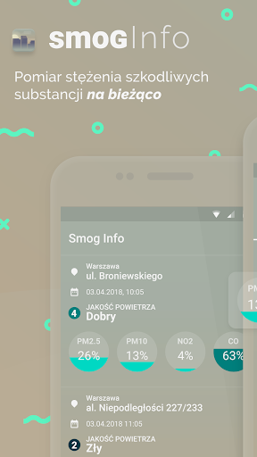 Android application Smog – jakość powietrza Polska screenshort