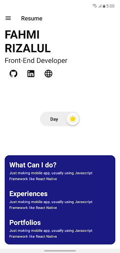 rfahmi - Resume App Screen 2