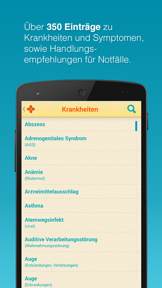 Android application MediKid - Die Kindergesundheitapp screenshort