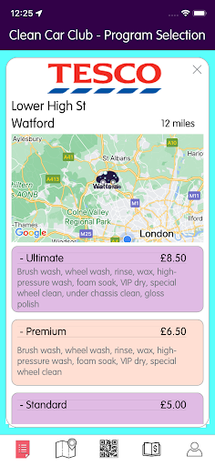 Clean Car Club Screen 2
