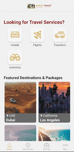 Android application Wadjet Travel screenshort