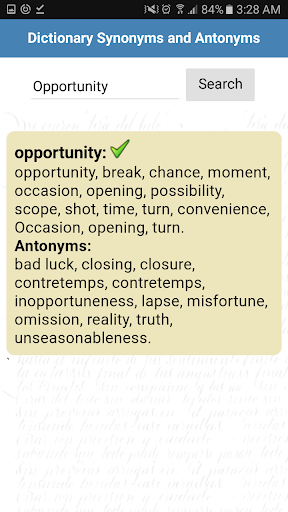Dictionary Synonyms & Antonyms Screen 3