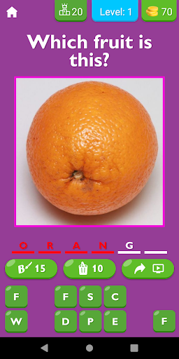 Android application Guess The Fruit By Picture screenshort
