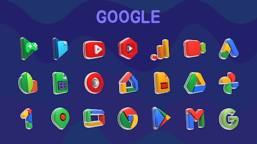 Screenshot of Glasstic 3D Icon Pack