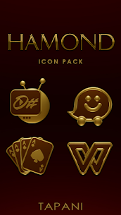 HAMOND gold – Icon pack noir 3D Apk (Payant) 1