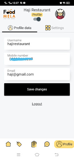 FoodMela Restaurant App Screen 3