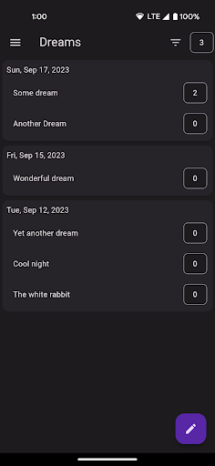 Android application Dreamz screenshort