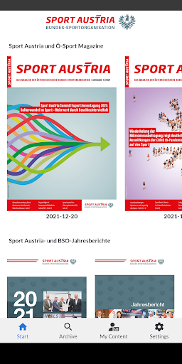 Android application Sport Austria Publikationen screenshort