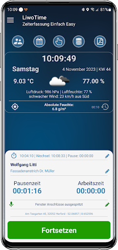 LiwoTime - Zeiterfassung Screen 3