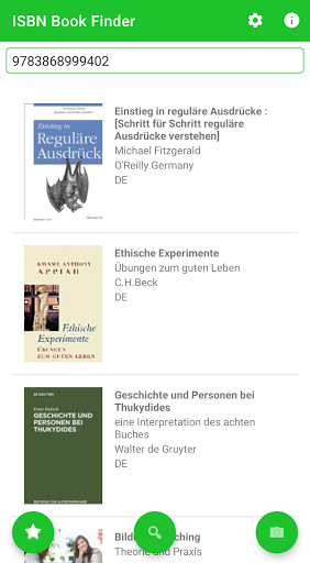 Android application ISBN Book Finder screenshort