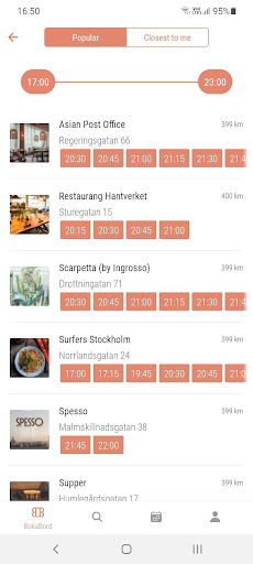 Android application BokaBord - Restaurants screenshort