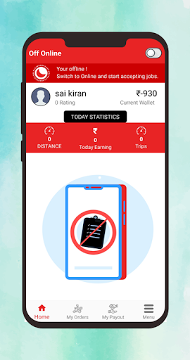 Android application Delivery Adda Rider screenshort