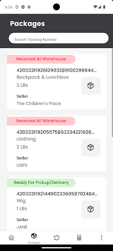 My Courier Portal Screen 2