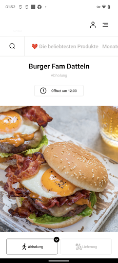 Android application Burger Fam Datteln screenshort