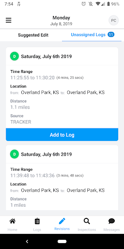 Screenshot of Contractors Elogs