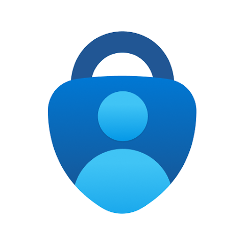 A blue logo with a stylized image of a padlock. Within the padlock is a stylized image of a person's head and torso.