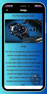 T92 Pro Smartwatch Guide