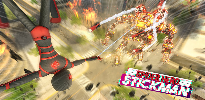 Stickman Spider Rope- Flying Hero Crime City Games