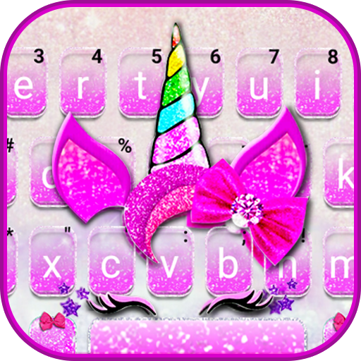 Hot Pink Unicorn Bowknot Keybo logo