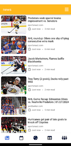 Android application Nashville Hockey screenshort