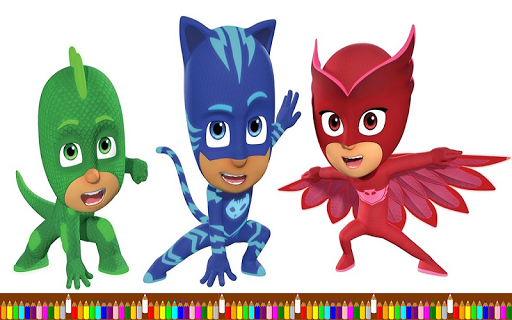 Coloring  Drawing Pyjjaamask super hero Book