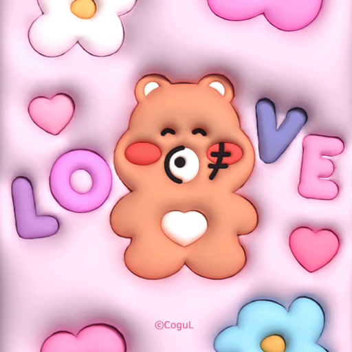 카카오톡 테마 - 3D 아빠곰_핑크 logo