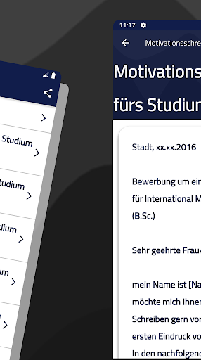 Motivationsschreiben Screen 2