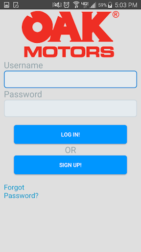 Android application Oak Motors screenshort